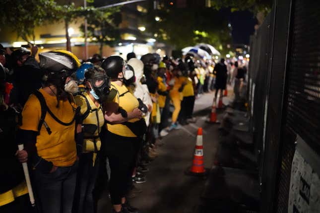 Image for article titled Portland’s Wall of Moms Called Out for Not Protecting Black Women, Co-opting BLM Protests