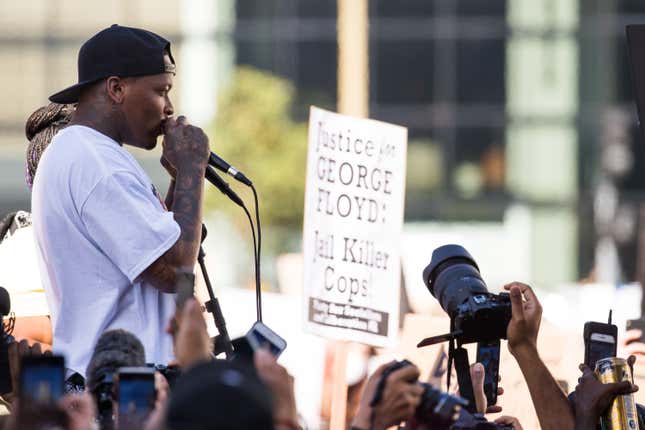 Image for article titled YG Reportedly Shoots Music Video During L.A. Protest