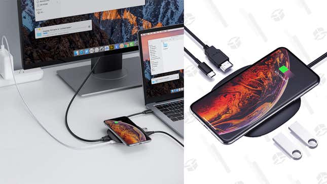 AUKEY 5 in 1 USB C Hub with 10W Wireless Charging &amp; 100W PD | $27 | Amazon | Use code the promo code 5J7MS25J and clip the coupon 