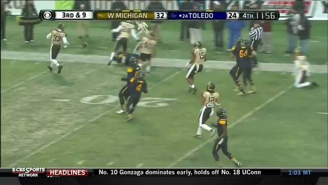 Western Michigan's Asantay Brown Taken Off Field On Stretcher After Being Blindsided In The Head