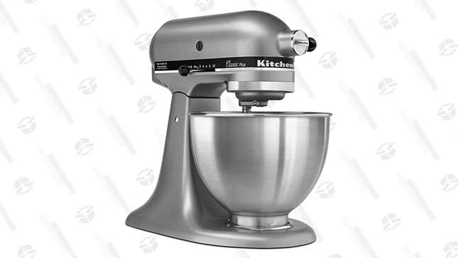 KitchenAid + Classic Plus 4.5-Qt. Tilt-Head Stand Mixer, Silver