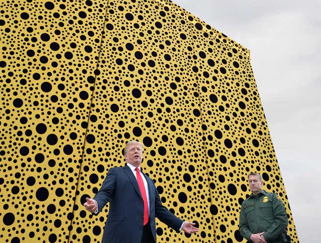 Image for article titled Border Wall Prototype Clearly Designed By Yayoi Kusama