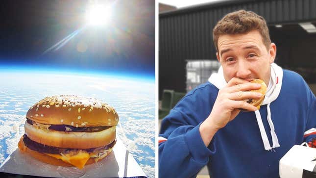 YouTuber sends Big Mac to space, eats it