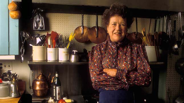 Julia Child at her home in Cambridge, Massachusetts.