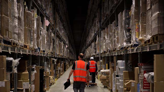 Image for article titled Amazon Workers Attempting Walkout Enter 7th Hour Wandering In Ever-Expanding, Labyrinthian Warehouse