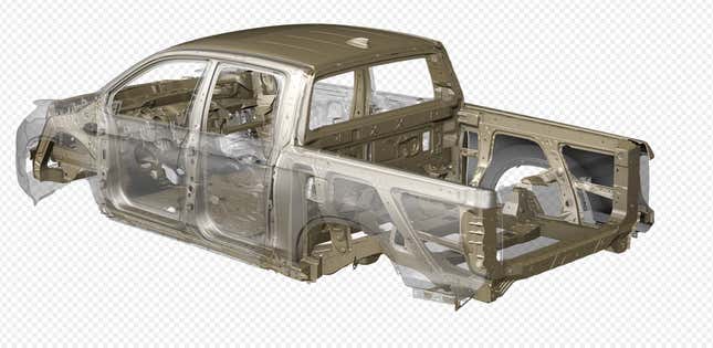 Photo of the Honda Ridgeline’s unibody. Photo from: Honda