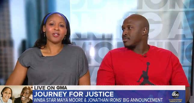 Image for article titled Maya Moore Announces Marriage to Jonathan Irons, Who She Helped Free From Wrongful Conviction