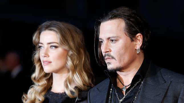 Image for article titled Johnny Depp, Accused of Domestic Abuse, Claims Amber Heard 'Painted On' Her Bruises