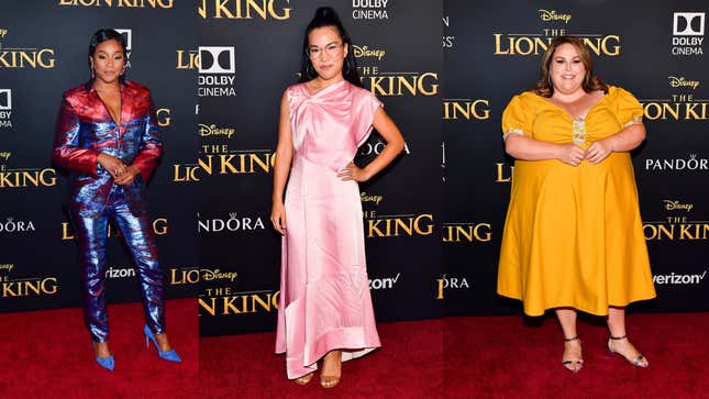 Image for article titled All the Animal Print, Metallics, Feathers and Beyoncé at The Lion King Premiere