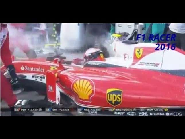 Not Even A Formula One Car On Fire Can Shake Kimi Räikkönen