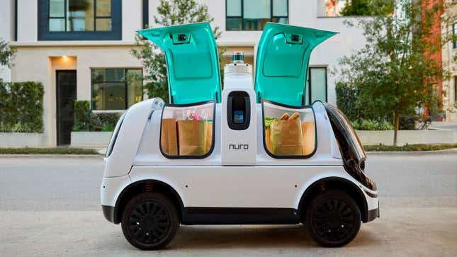 Image for article titled Nuro&#39;s Grocery Robots Granted Permission To Run Amok On The Streets Of California