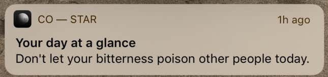Image for article titled Why Are Co-Star's Daily Notifications So Rude?