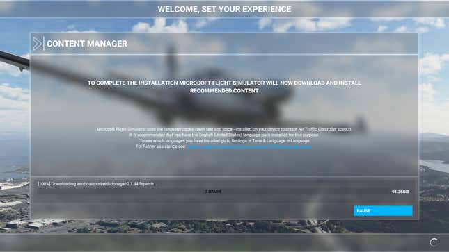 Image for article titled If Microsoft Flight Simulator Looks Frozen After You Start It, Relax
