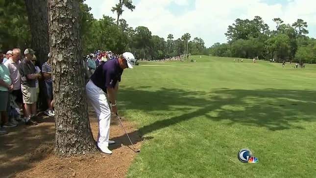 Lee Westwood, Professional Golfer, Just Completely Whiffed On A Shot