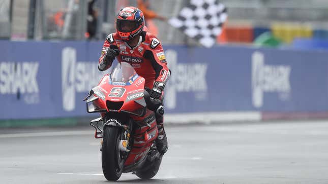 Image for article titled Danilo Petrucci Wins Rainy French GP, Becomes Seventh 2020 MotoGP Winner