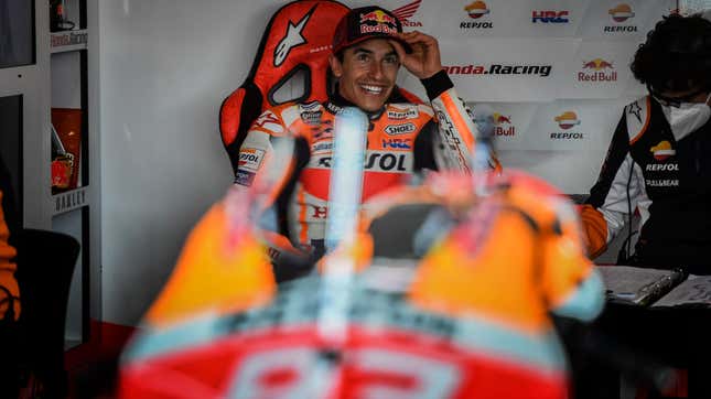 Image for article titled Marc Marquez Is Back In MotoGP After 265 Days And As Strong As Ever