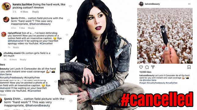 Get Your Girl: Did Kat Von D’s Beauty Brand Repost a Promo Referencing ‘Hard Work’ and a Cotton Field?