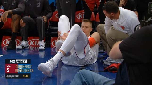 Kristaps Porzingis Helped Off After Ankle Sprain But Should Be Okay, Thank God