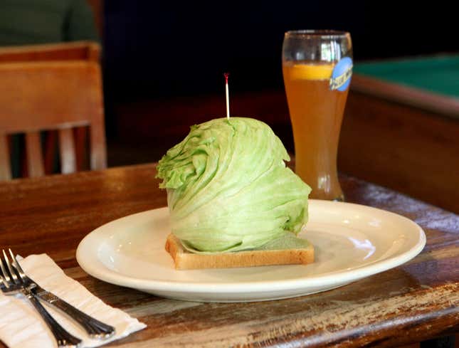 Image for article titled Vegetarian Option Just Iceberg Lettuce On Bread