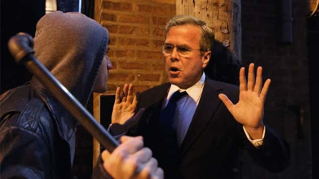 Image for article titled Jeb Bush Assures Pipe-Wielding Thugs He’ll Have The Delegates He Promised Them By Next Week