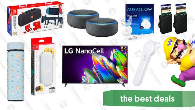 Image for article titled Wednesday&#39;s Best Deals: LG 8K NanoCell TV, AuraGlow Teeth Whitening Kit, Nintendo Switch Cases, Purea Forehead Thermometer, and More