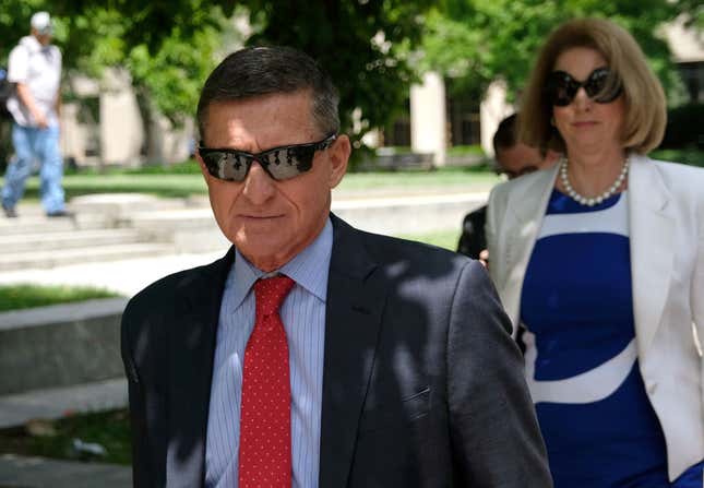 President Donald Trump’s former National Security Adviser Michael Flynn leaves the E. Barrett Prettyman U.S. Courthouse on June 24, 2019 in Washington, DC.