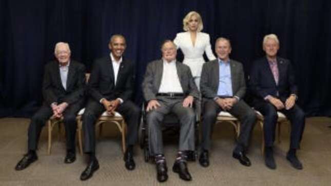 Here Is the Right Honorable Lady Gaga With All the Ex-Presidents