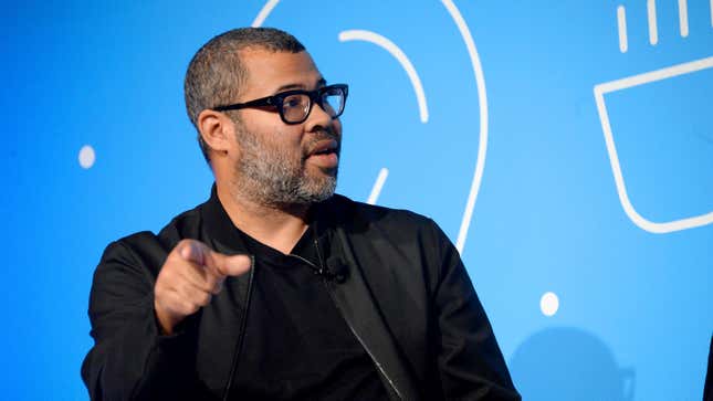 Jordan Peele speaks on stage at the “Unconventional Storytelling: A Creative Conversation with Donna Langley and Jordan Peele” panel at the Fast Company Innovation Festival - Day 2 on November 06, 2019.