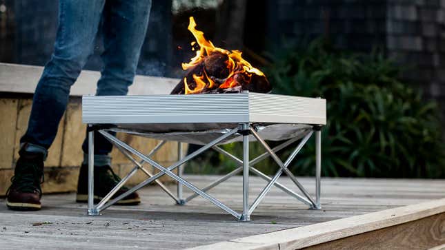 Fireside Outdoor Pop-Up Fire Pit and Heat Shield Combo Kit | $78 | Huckberry
