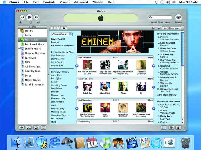 The iTunes store in 2003, two years after it first launched