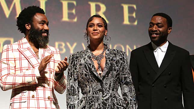 Donald Glover, Beyonce Knowles-Carter, and Chiwetel Ejiofor attend the World Premiere of Disney’s The Lion King on July 09, 2019 in Hollywood, Calif.