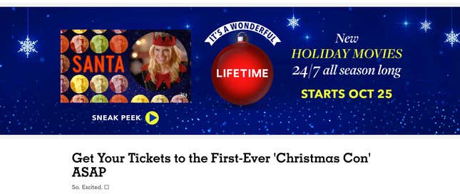 Image for article titled Halloween Is Canceled, It's Christmas Cable Movie Time