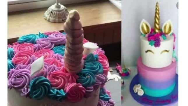 Image for article titled Unicorn cake botched in exactly the way you’d expect