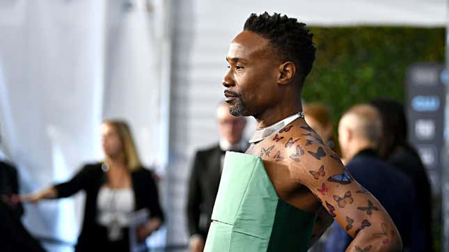 Image for article titled I Bow Down to Billy Porter's Butterfly Sleeves & Gigantic Pantsuit