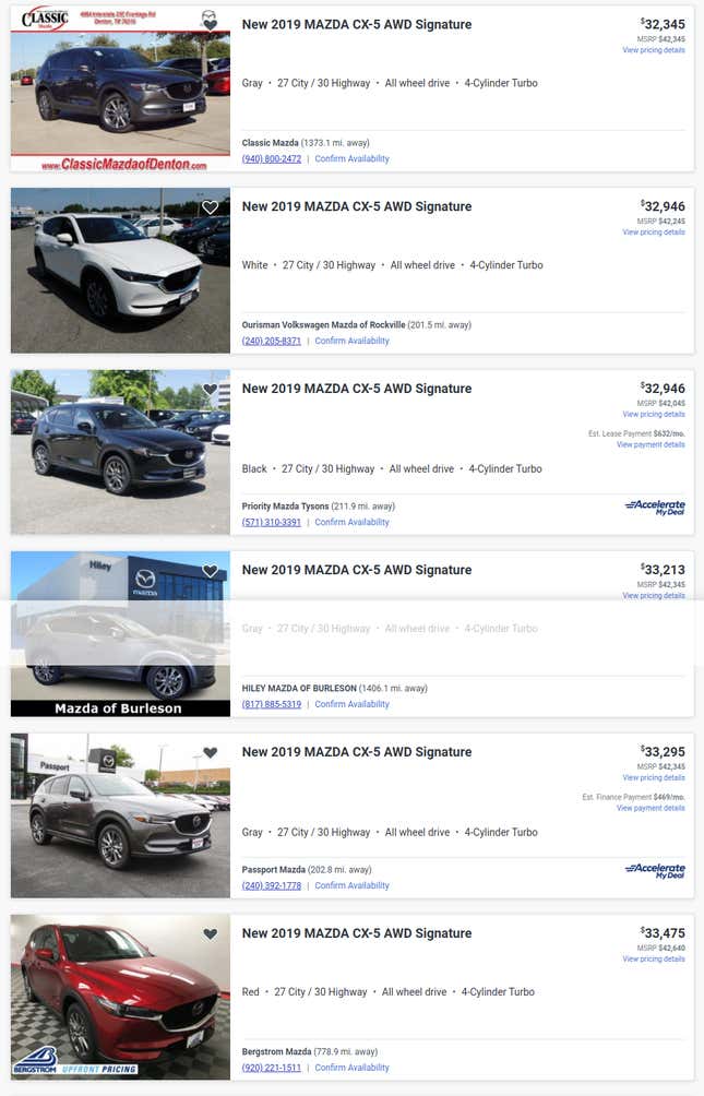 Image for article titled You Can Get Up To $10,000 Off The MSRP Of A Mazda CX-5 Signature Diesel
