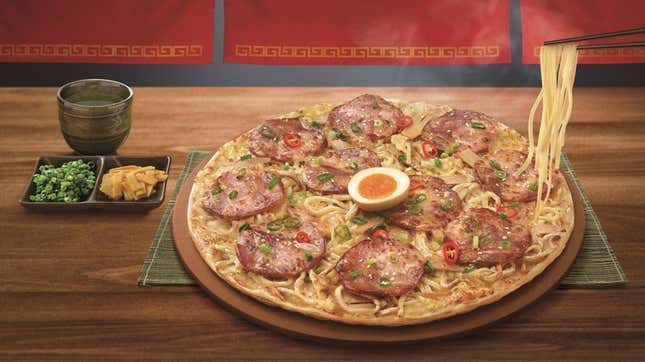 Image for article titled In Taiwan, Pizza Hut Created Ramen Pizza