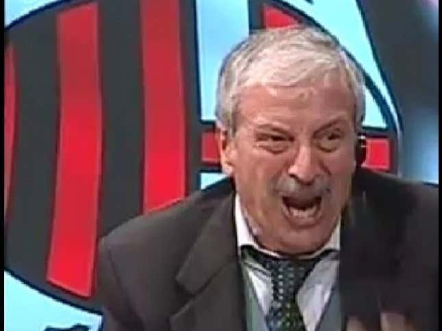 Watch An Italian TV Presenter Lose His Mind Over Milan's Loss To Barcelona