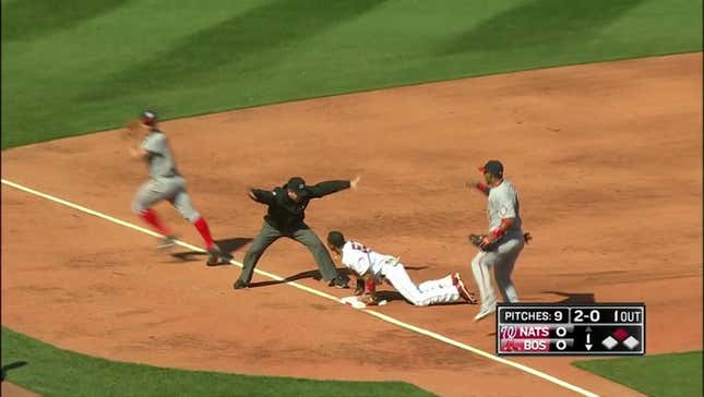 Mookie Betts Steals Two Bases In One Play