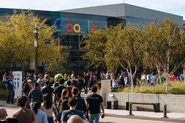 Google employees protesting last November over the company’s handling of sexual misconduct claims.