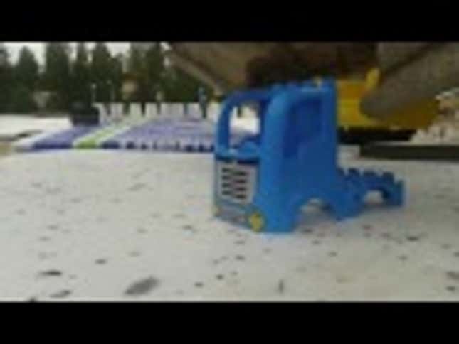 Building LEGO With An Excavator Takes A Lot of Skill