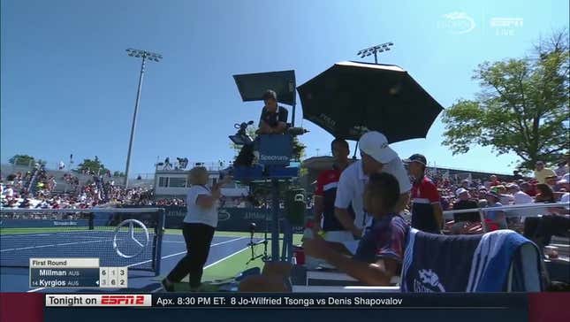 Nick Kyrgios Hurt His Shoulder, Had A Mini-Therapy Session On Court, Smashed A Racket, And Lost