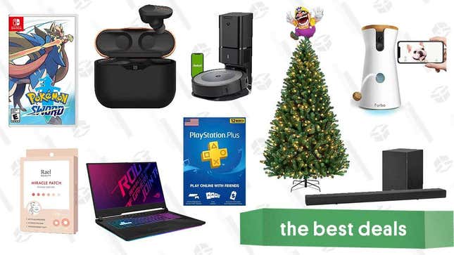 Image for article titled Thursday&#39;s Best Deals: Asus ROG Gaming Laptop, Christmas Tree, PlayStation Plus, Rael Beauty Miracle Patches, Pokémon Sword, Roomba i3+, and More