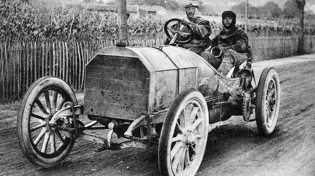 This is not the first Mercedes, but it’s one of the early Mercedes designed for racing, pictured here at the 24 Hours of Le Mans. Racing was why Jellinek wanted his cars going faster, after all.