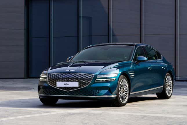 Deep teal 2023 Genesis G80 electrified