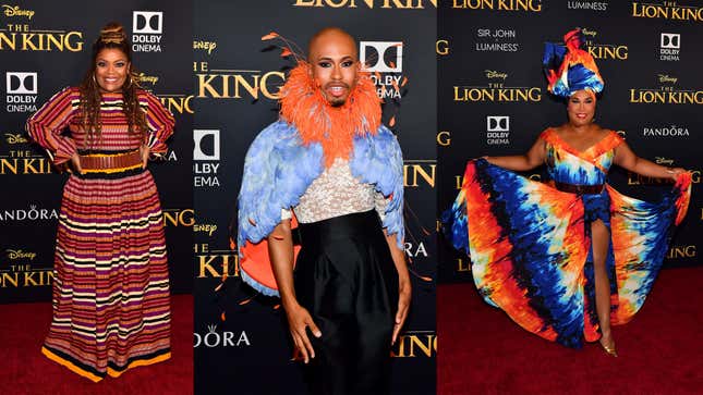 Image for article titled All the Animal Print, Metallics, Feathers and Beyoncé at The Lion King Premiere