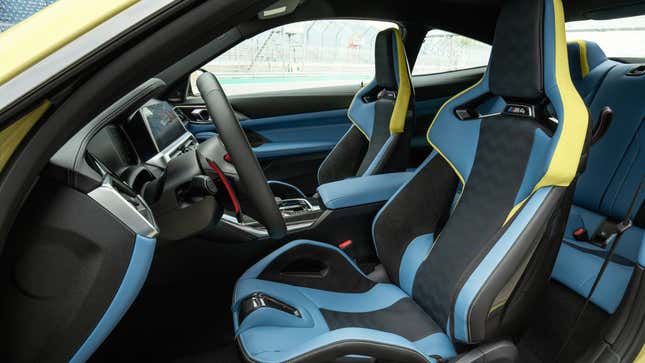 Image for article titled The New BMW M4 Looks Heinous But The Carbon Bucket Seats Kick So Much Ass