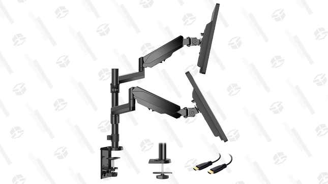 Dual Arm Monitor Stand, Full Motion Adjustable Gas Spring Monitor Mount Riser | $43 | Amazon | Clip coupon on page and use code KJ9ONK65