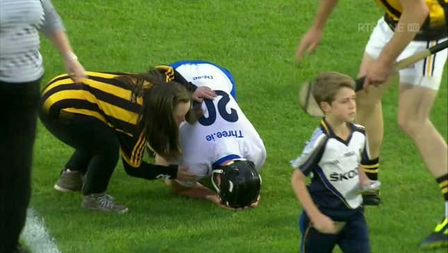 Hurling Loser Consoled By Opposing Fan Who Stormed Field To Celebrate