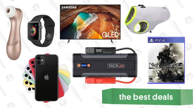Image for article titled Tuesday&#39;s Best Deals: Verizon iPhone 11, NieR: Automata—GotY Edition, Free Satisfyer Pro 2, Samsung QLED TV, Tacklife T8 Jump Starter, and More