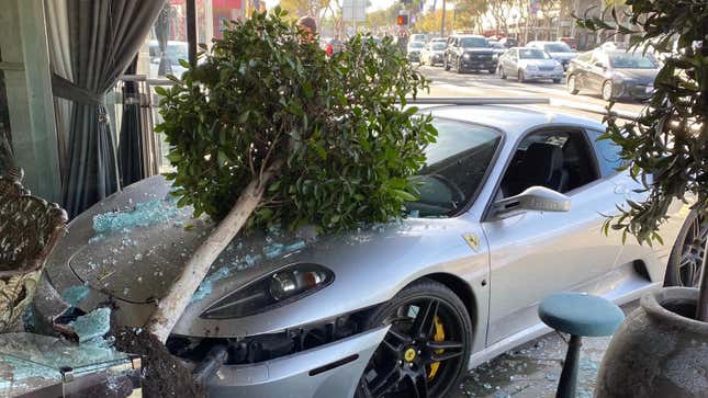 Image for article titled Ferrari Uses Drive-Thru At Restaurant That Doesn&#39;t Have One